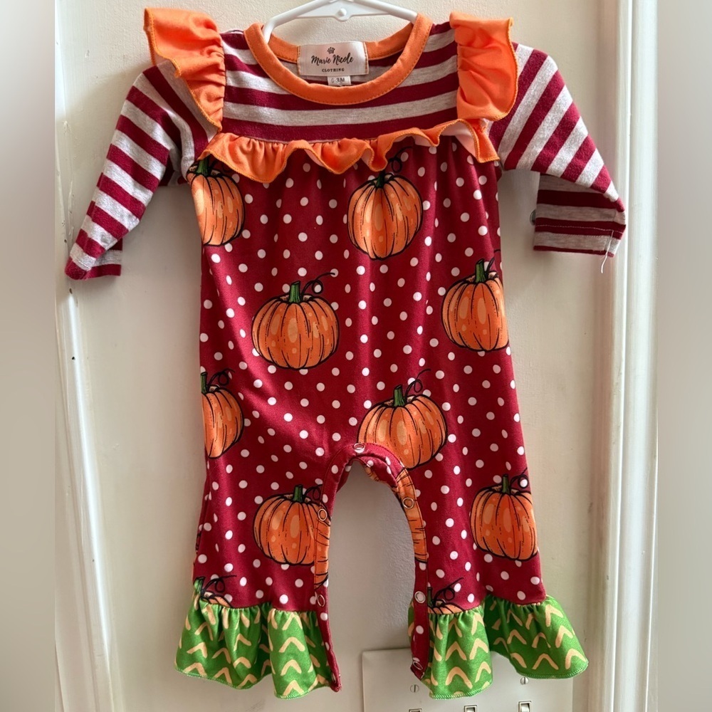 Marie Nicole Pumpkin Romper